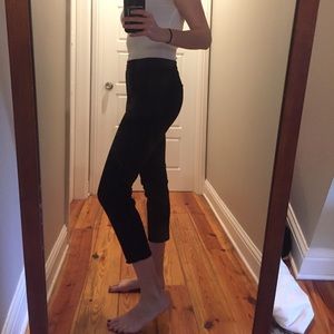 Stretch high rise black ankle work pants